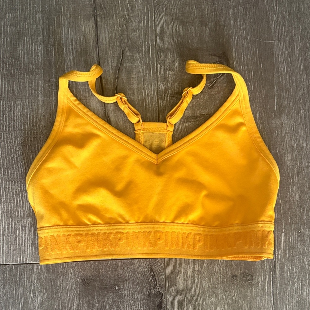 Victoria’s Secret PINK Sports Bra – Bright Yellow – Size XS